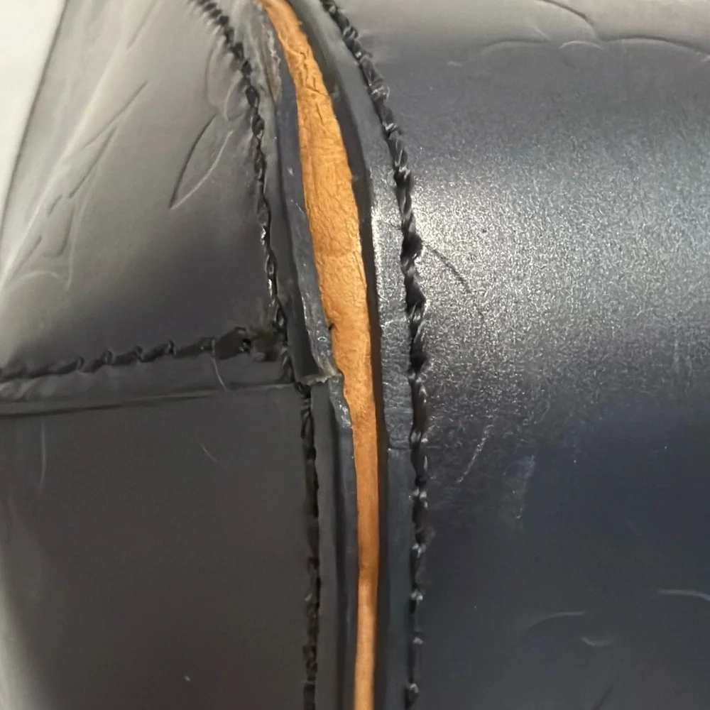 Louis Vuitton Navy Embossed Monogram Leather Briefcase
